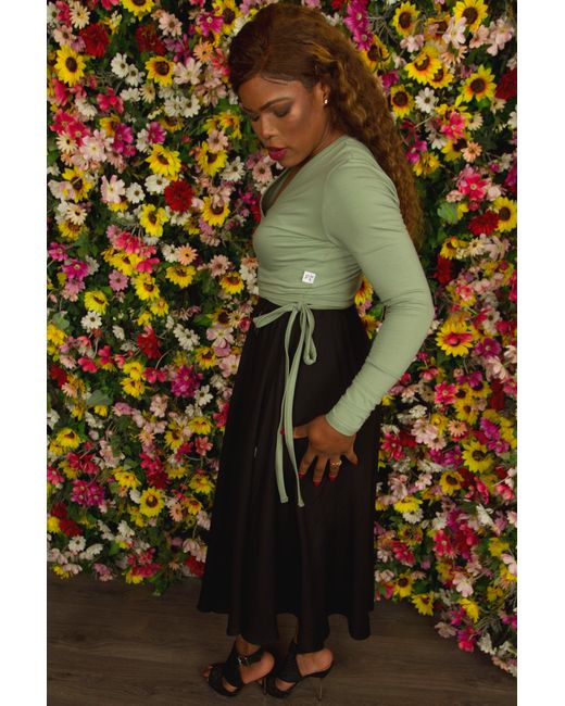 Frock Tales Green Daisy Ballet Wrap Top