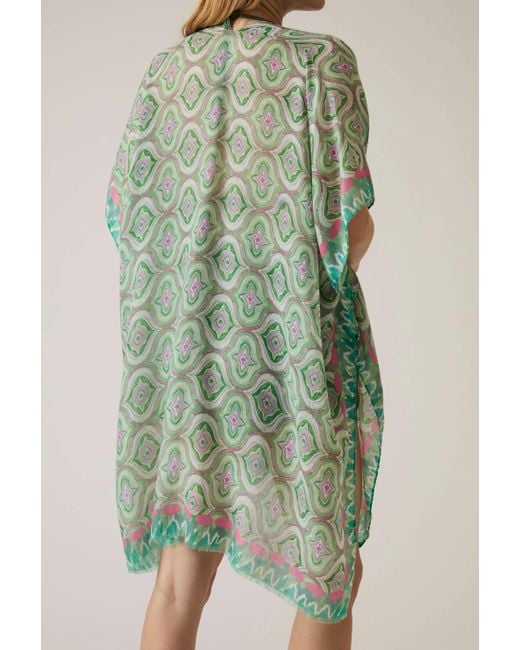 James Lakeland Green Geometric Print Kaftan