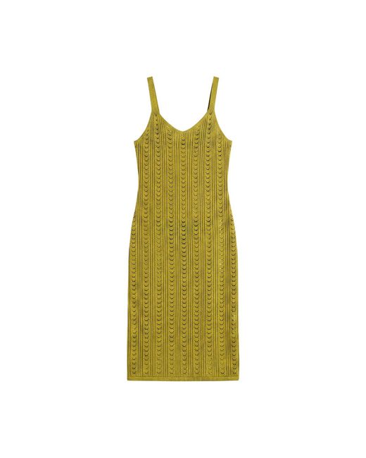 Brodie Cashmere Green Open Stitch Dress