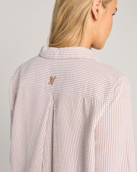 Nudea Pink Seersucker Boxy Shirt