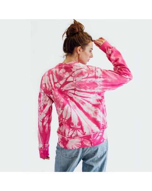 Zenzee Pink Barbie Bubblegum Tie Dye Reconstructed Sweatshirt