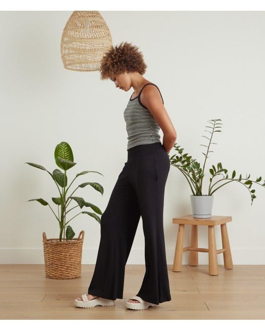 Known Supply Black Wide Leg Ribbed Pants