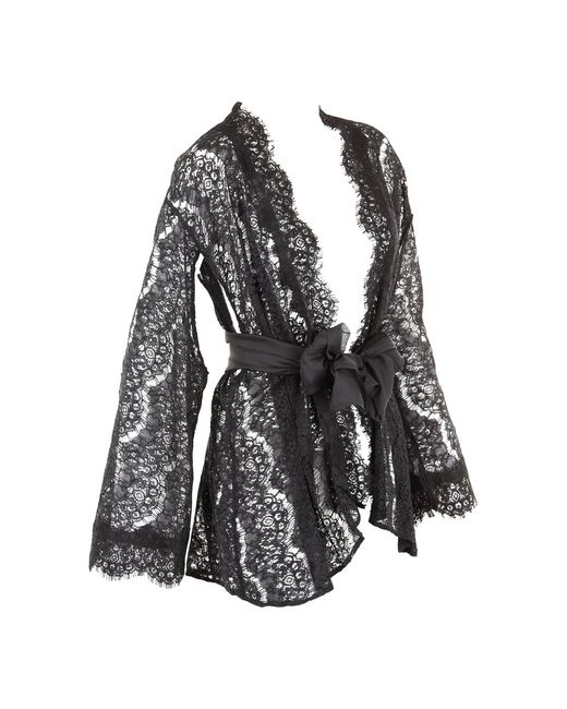 Belle -et-BonBon Black Eva Noir Kimono Backless Lace Kimono