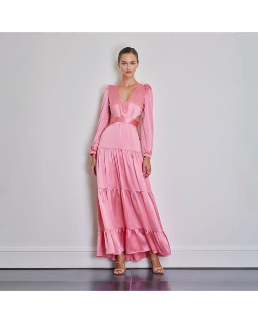 Anse Victorin Pink Elly Silk Maxi Dress
