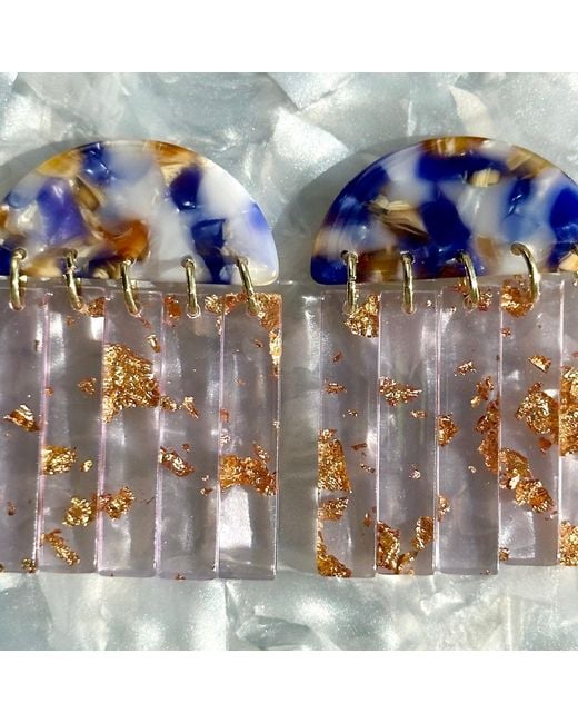 CLOSET REHAB Blue Fringe Earrings