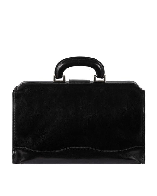 Time Resistance Black Small Leather Doctor Bag For