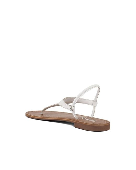 Rag & Co White Madeline Flat Thong Sandals By Rag & Co
