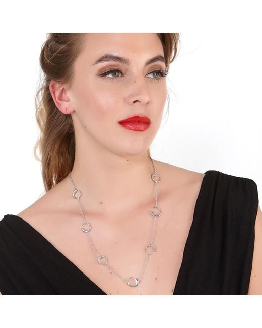 Lucy Quartermaine White Solid Sterling Luna Station Necklace