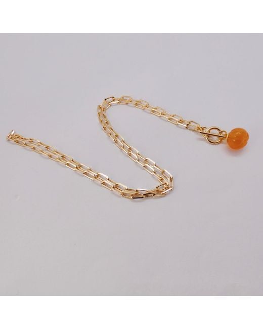 VALERIE CHIC Metallic Pumpkin Aventurine Necklace 18K