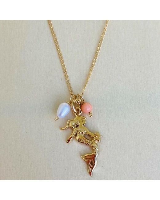 Lexi Jewelry Metallic Miss Mermaid Charm Necklace