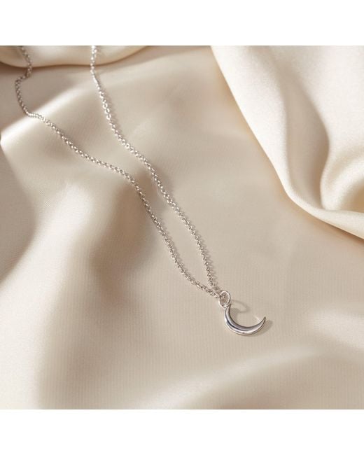 Muru Metallic Mini Crescent Moon Necklace