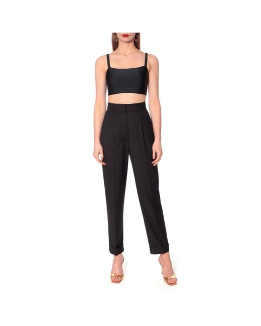 AGGI by HALEWSKI Black Kelly Rich Tailored Trousers With Cuffs