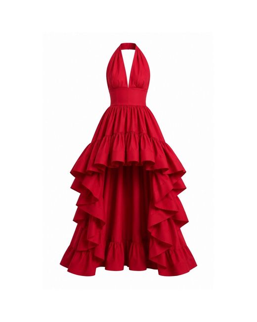 Ofuure Red Ama Hi-Low Dress