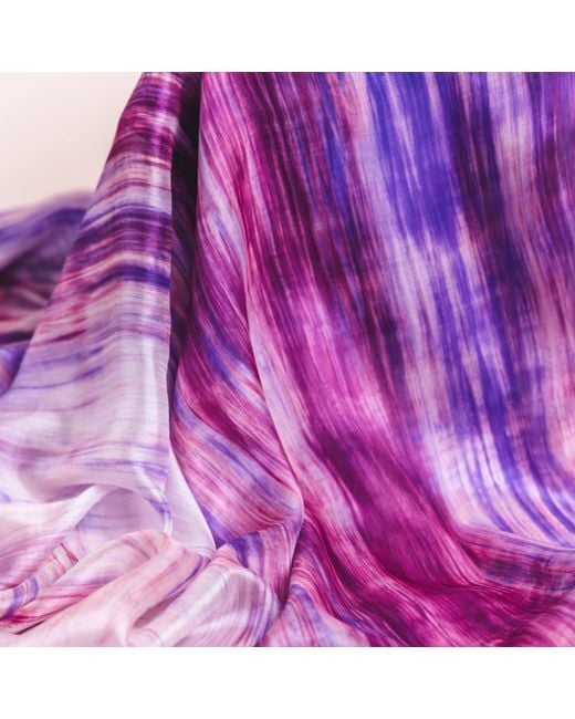 Silk and Bears Purple Berry Brushstroke Silk Scarf – Hand-Dyed Mulberry Silk, Evening Wrap & Gift