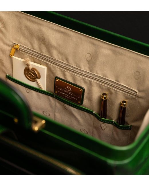 Time Resistance Green Large Leather Doctor Bag
