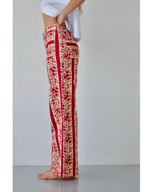 Mind Traveler Red Valeria Floral Jeans