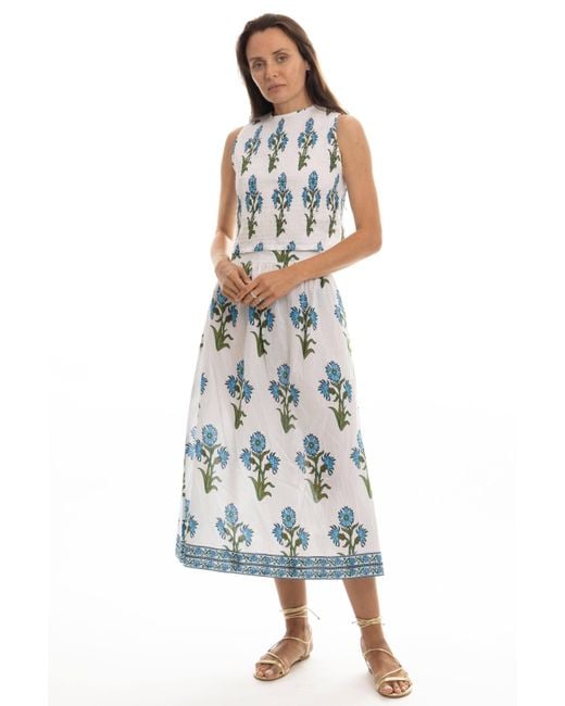 Bindu Blue Brigitte Top. Blossom