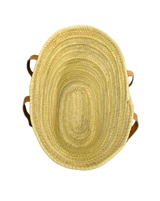 Berber Leather Metallic Neutrals The Safi Large Rattan Beach Tote Bag
