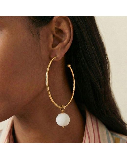 Jaredjamin Metallic Medium Hooptastic Stone Drop Hoop Earrings