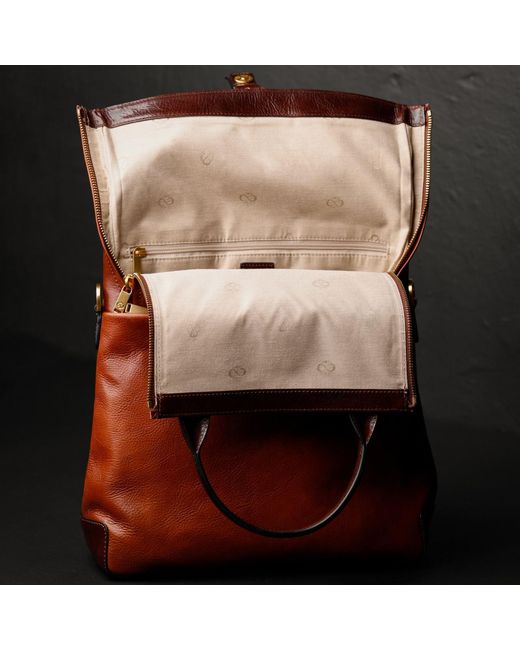 Time Resistance Red Convertible Leather Backpack Shoulder Bag