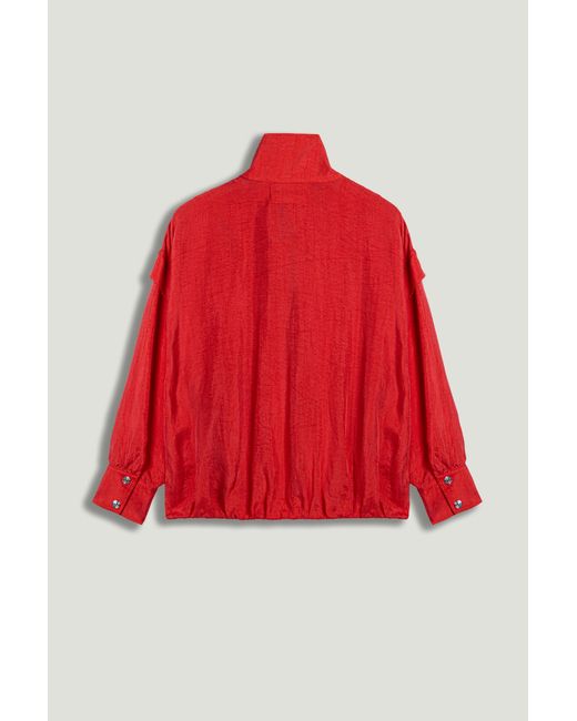 Nocturne Red Relaxed Zip-Up Jacket