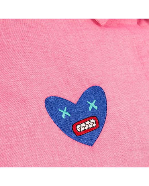 King Naked Pink Heart Beast Shirt Dress