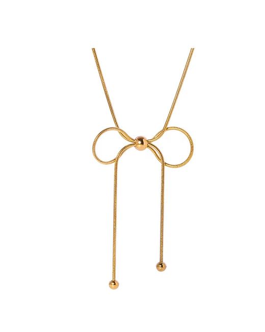 Olivia Le Metallic Bow Minimalist Necklace