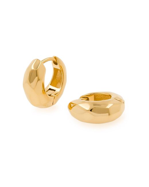 Cote Cache Metallic Eclipsia Faceted Huggie Hoop Earrings