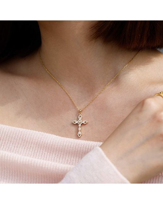 Vanimy Metallic Helena Cross Pendant Necklace