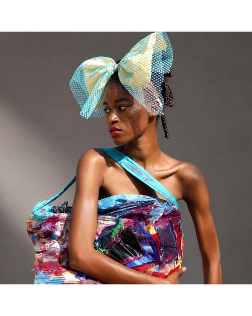 Miro Misljen Yellow Neutrals Silk Bow Headpiece