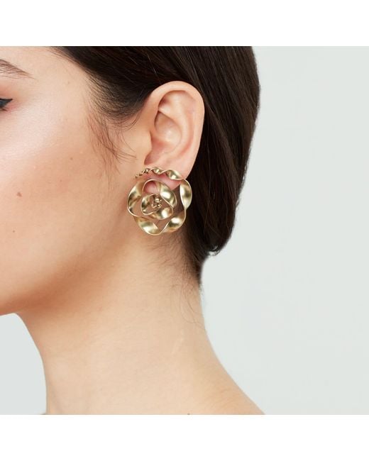 Zeworks Metallic Roses Earrings