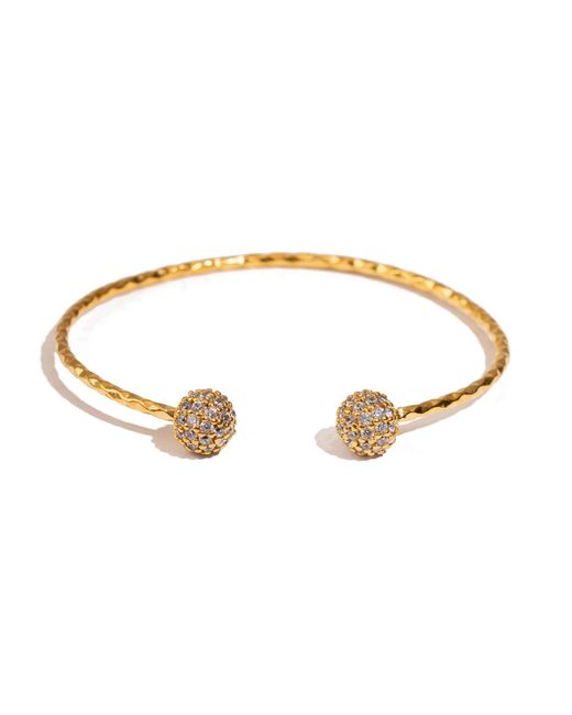 Ebru Jewelry Metallic Diamond Grace Adjustable Cuff Bracelet