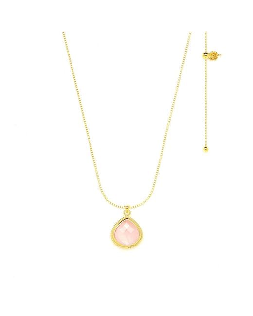 Seven Saints Metallic Rose Quartz Compassionate Heart Adjustable Necklace