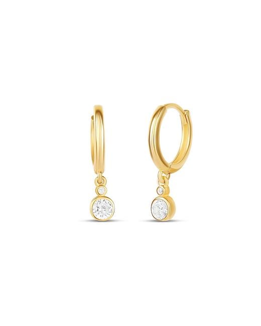 SHYMI Metallic Mini Bezel Drop Earrings