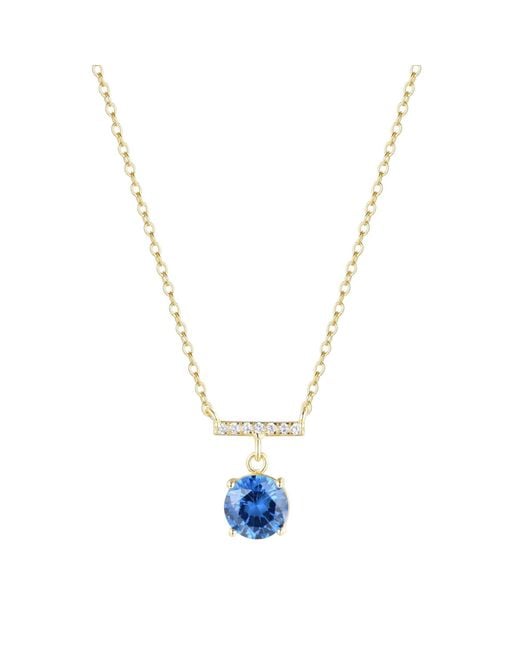 KAMARIA Metallic Birthstone Solitaire & Crystal Bar Necklace