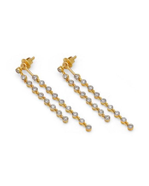 Dhwani Bansal Metallic Mizu Two Strand And Diamond Earrings