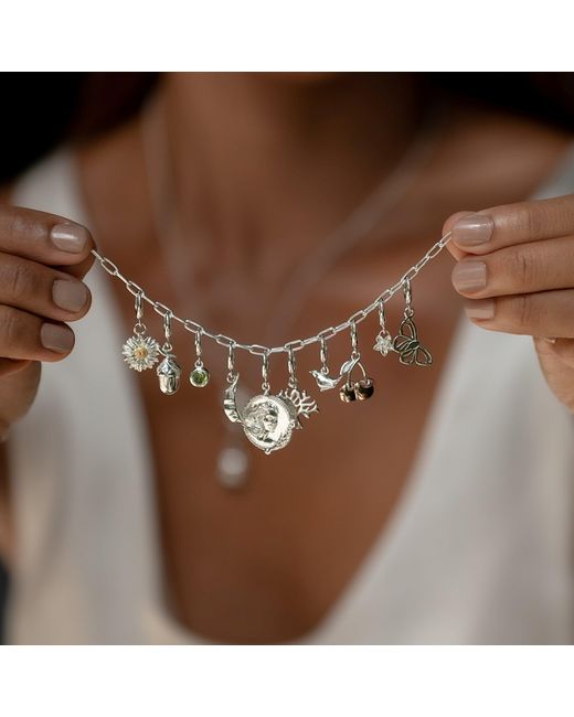 Lily Charmed Metallic Sterling Oval Link Charm Bracelet