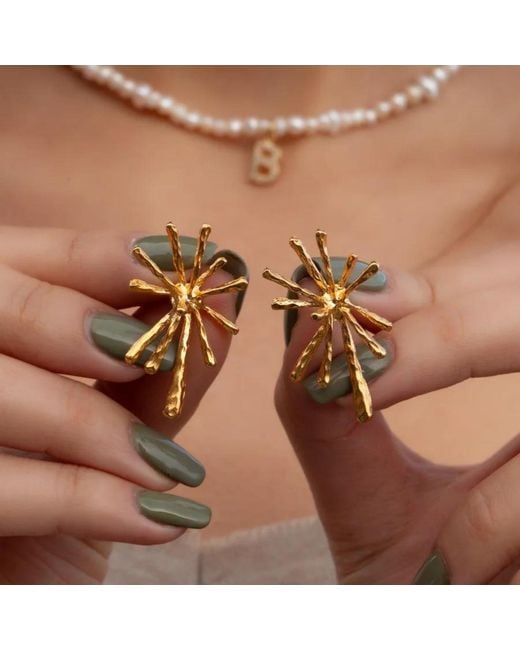 LINYA JEWELLERY Metallic Big Flow Earrings