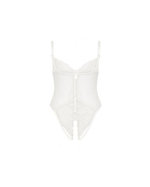 House of Silk White Béatrice Ouvert Bodysuit