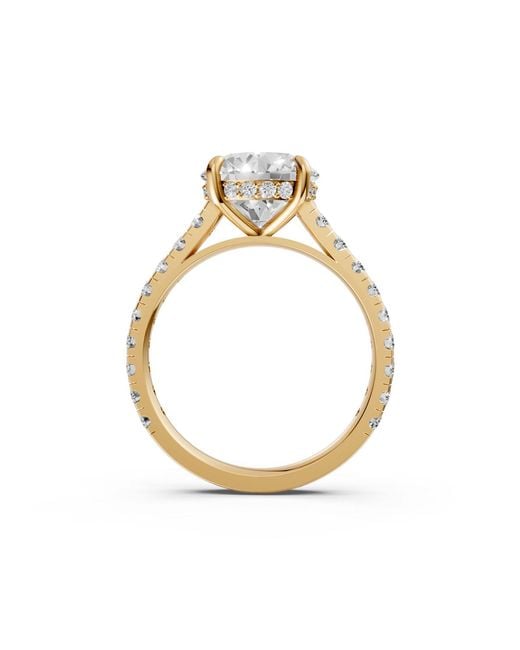 Aya Fine Jewelry Metallic 3 Carat Round Lab Grown Diamond Hidden Halo Engagement Ring