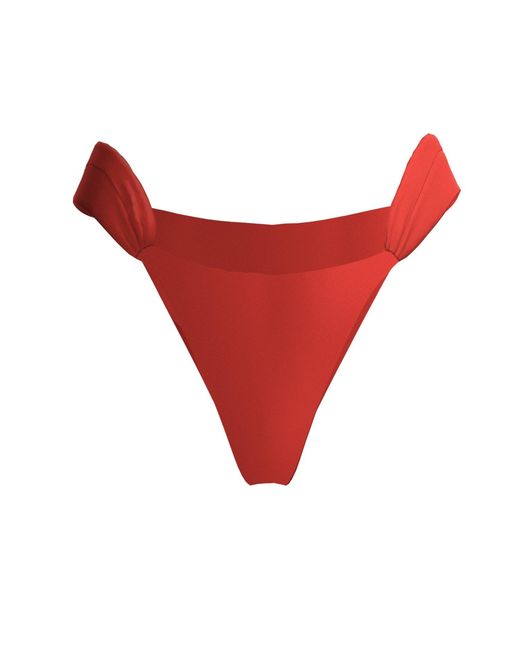 Blackbough Swim Red Giana Ruched Cheeky Bottoms Hot Gloss