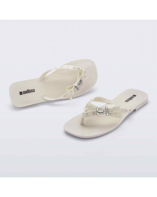 Melissa Metallic Neutrals Harmonic Squared Flat Thong