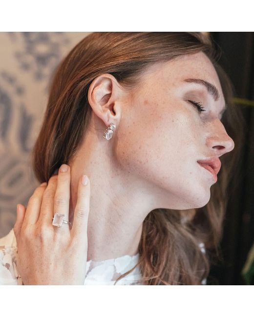 Augustine Jewels Pink Rose Quartz Drop Earrings