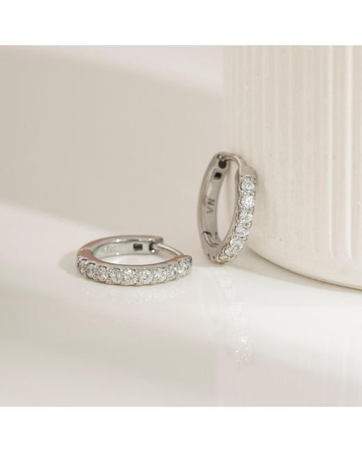 Diamonbliss Metallic Huggies Earrings With Swarovski, Half Carat, Plated