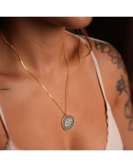 Ebru Jewelry Metallic Protective Eye Symbol Sterling & Pendant Necklace