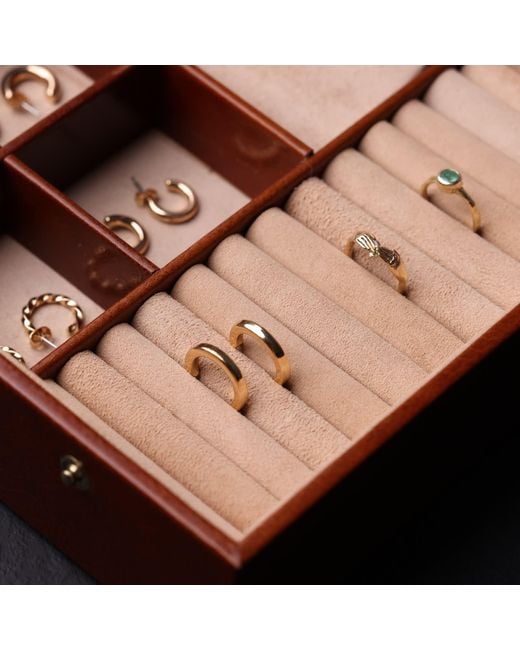 Time Resistance Brown Leather Jewelry Box Accessory Box