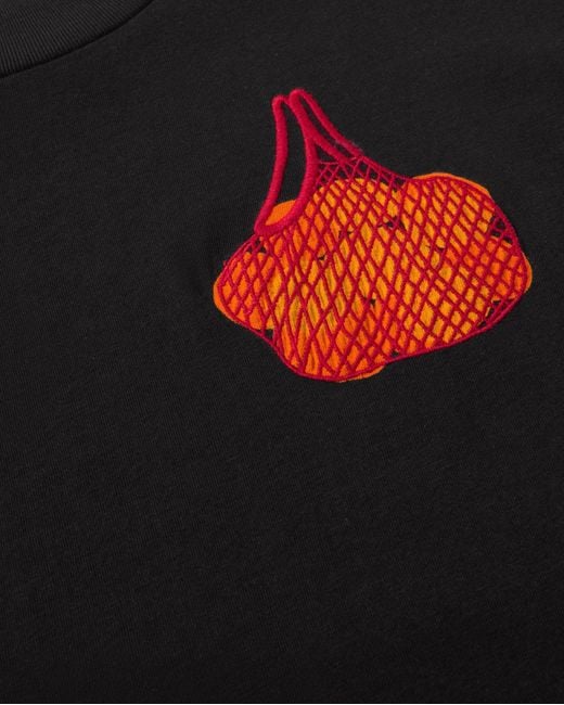 Thinking Mu Black Embroidered Mandarinas Volta T-Shirt