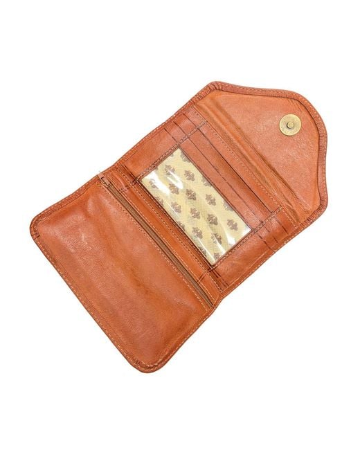 Berber Leather Orange Small Leather Tri-Fold Purse Light