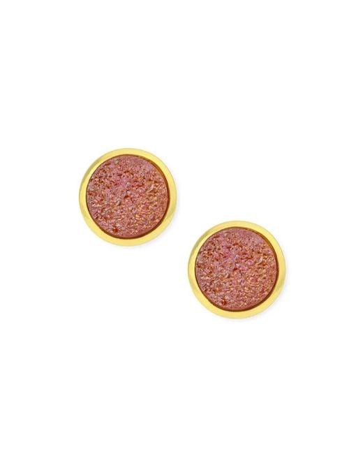 Saachi Orange Tiny Druzy Earring