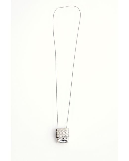 FRONT ROW SHOP White Woven-Texture Necklace